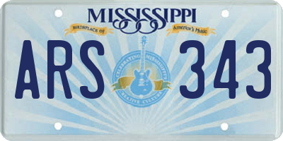MS license plate ARS343