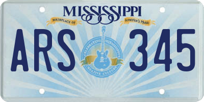MS license plate ARS345