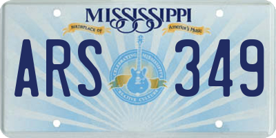 MS license plate ARS349