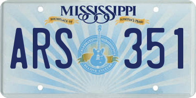 MS license plate ARS351