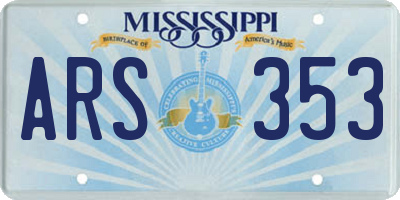 MS license plate ARS353