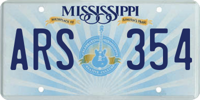 MS license plate ARS354