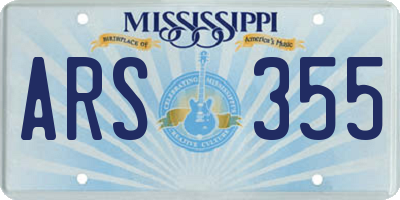 MS license plate ARS355