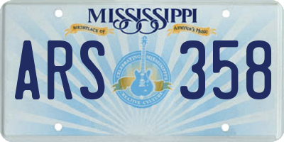 MS license plate ARS358
