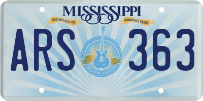 MS license plate ARS363