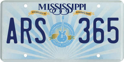 MS license plate ARS365