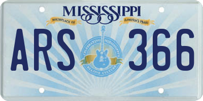MS license plate ARS366