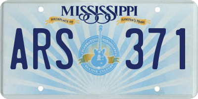 MS license plate ARS371