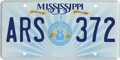 MS license plate ARS372