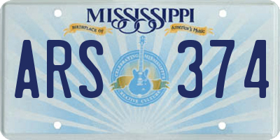 MS license plate ARS374