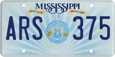 MS license plate ARS375