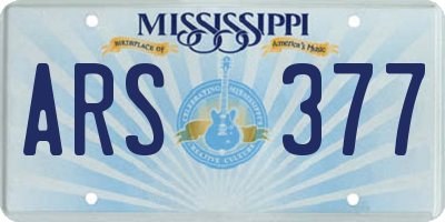 MS license plate ARS377