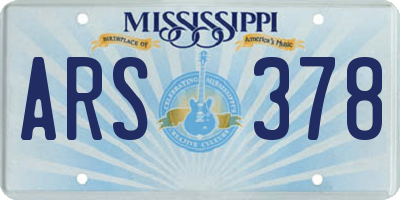 MS license plate ARS378