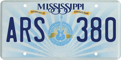 MS license plate ARS380