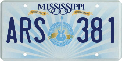 MS license plate ARS381