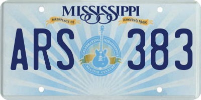 MS license plate ARS383