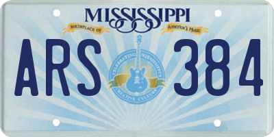 MS license plate ARS384