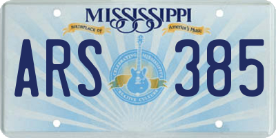 MS license plate ARS385