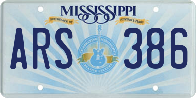 MS license plate ARS386
