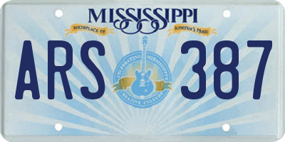 MS license plate ARS387