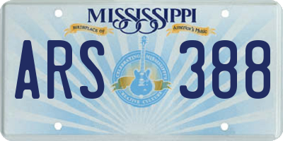 MS license plate ARS388