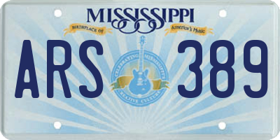 MS license plate ARS389