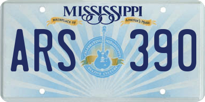 MS license plate ARS390