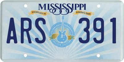 MS license plate ARS391