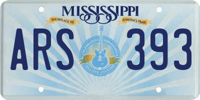 MS license plate ARS393
