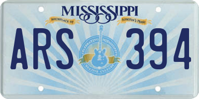 MS license plate ARS394