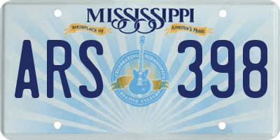 MS license plate ARS398