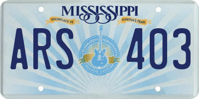 MS license plate ARS403