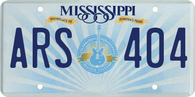 MS license plate ARS404