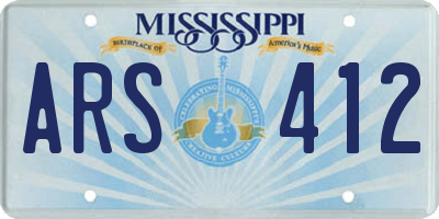 MS license plate ARS412
