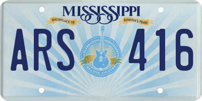 MS license plate ARS416