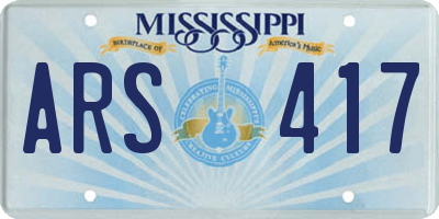 MS license plate ARS417