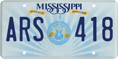 MS license plate ARS418