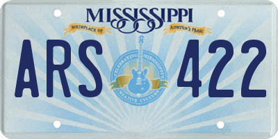 MS license plate ARS422