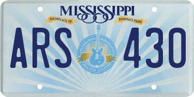 MS license plate ARS430