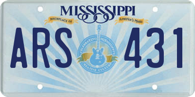 MS license plate ARS431