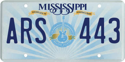MS license plate ARS443