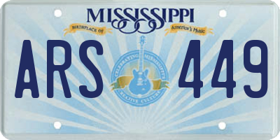MS license plate ARS449