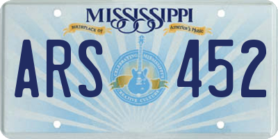 MS license plate ARS452