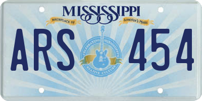 MS license plate ARS454