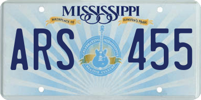 MS license plate ARS455