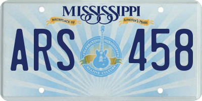 MS license plate ARS458