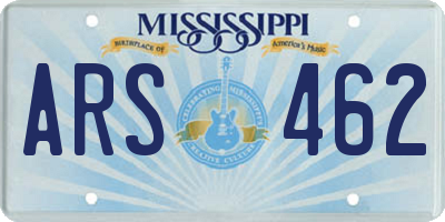 MS license plate ARS462