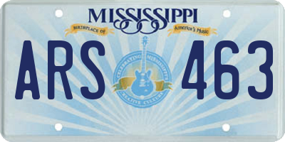 MS license plate ARS463