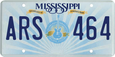 MS license plate ARS464