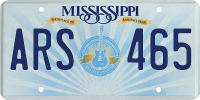 MS license plate ARS465